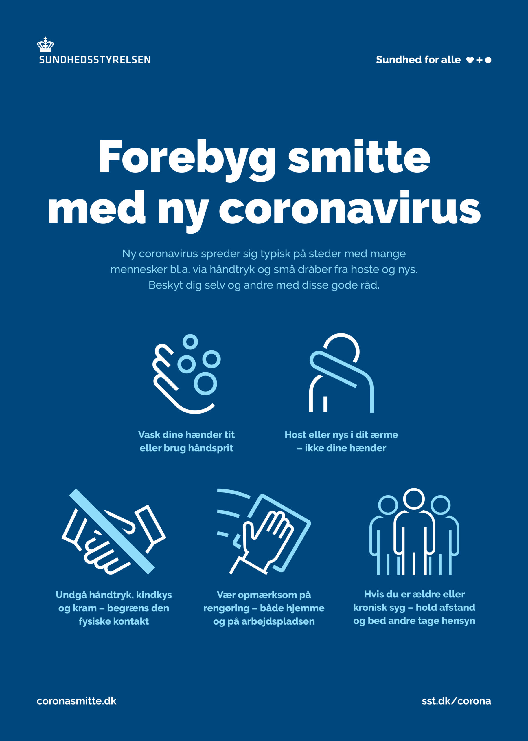 Forebyg smitte med corona virus